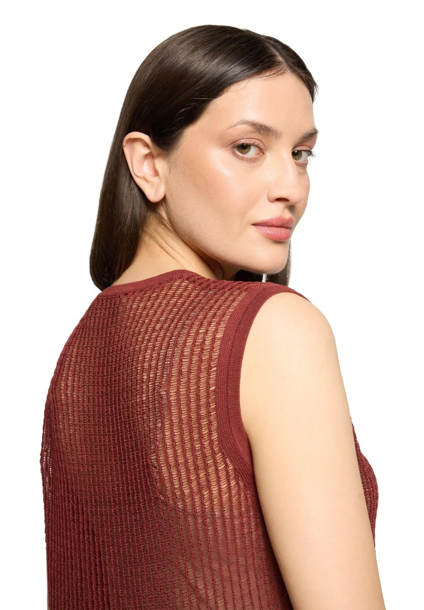 Cartoon Strickpullover Kurz ohne Arm in der Farbe Rot
