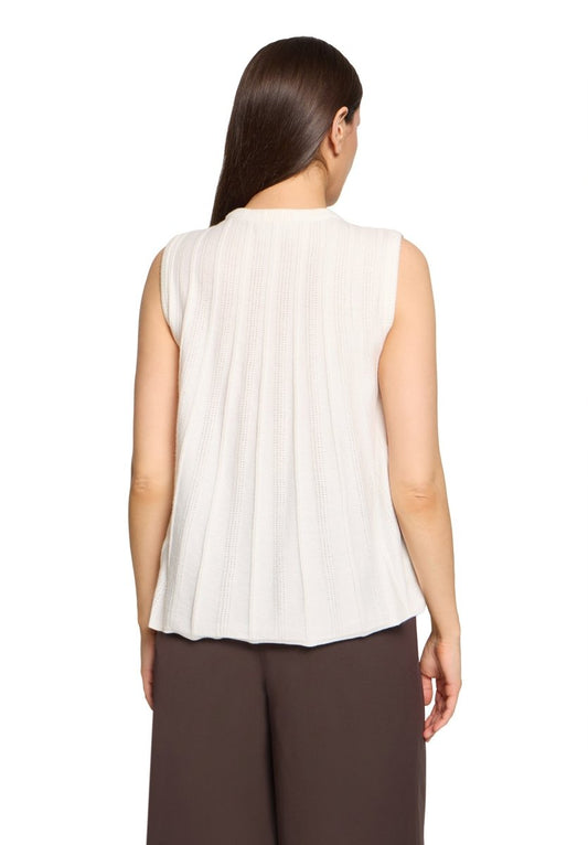 Cartoon Strickpullover Kurz ohne Arm in der Farbe White