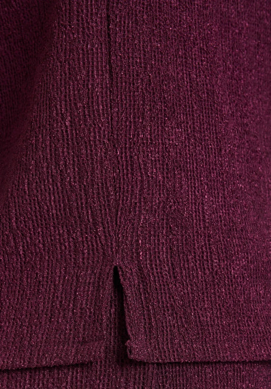 Cartoon Strukturshirt Dark Aubergine