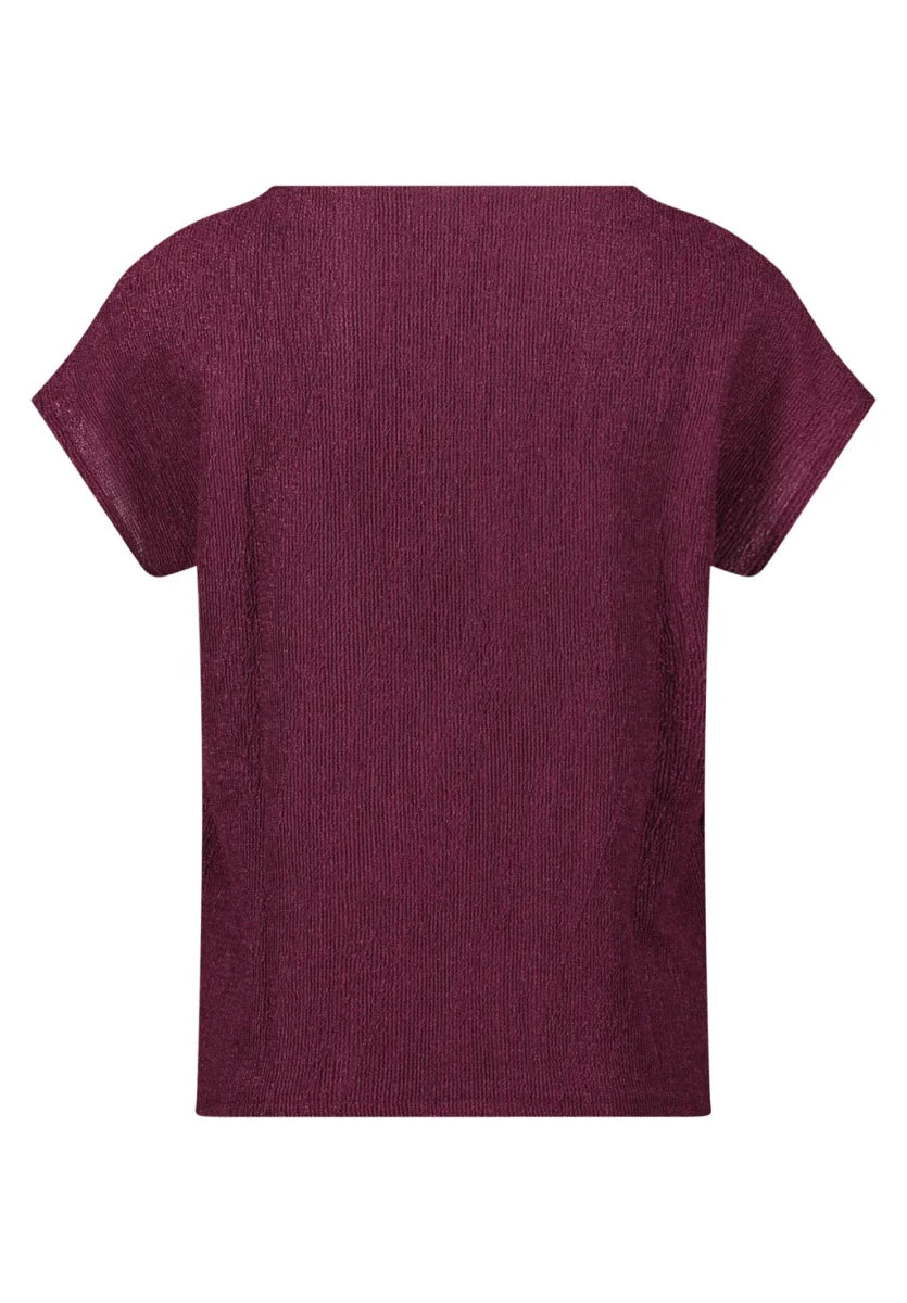 Cartoon Strukturshirt Dark Aubergine