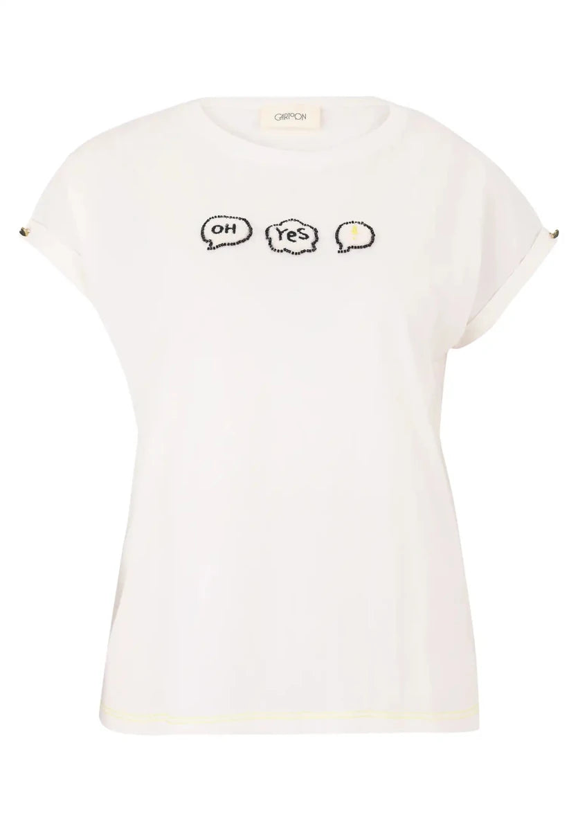 Cartoon T-Shirt Patch in der Farbe Cream