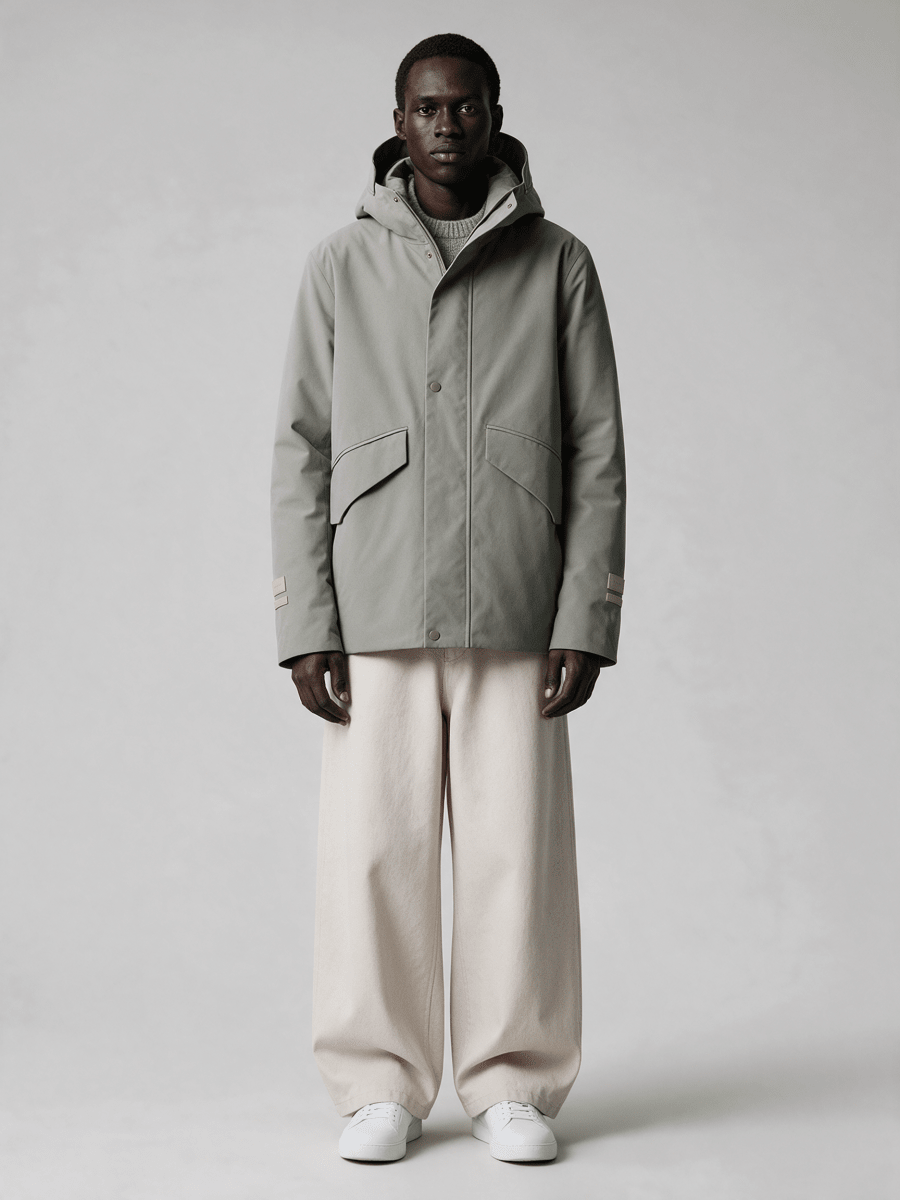 Elvine Herren Jacke Nouha Heavy Oxford 10K in Silbergrün