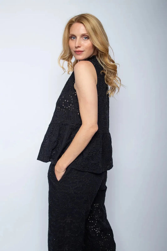 Emily Van Den Bergh Bluse Black Embroidery