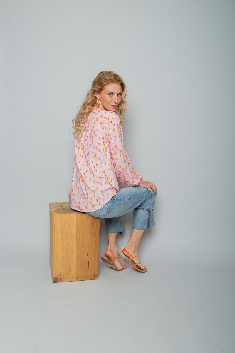 Emily Van Den Bergh Damenbluse in der Farbe rose orange hearts