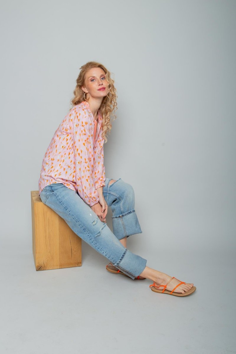 Emily Van Den Bergh Damenbluse in der Farbe rose orange hearts