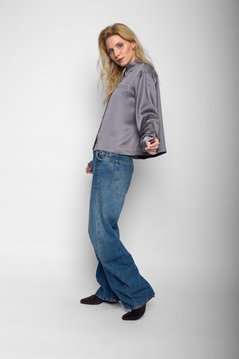 Emily Van Den Bergh Damenbluse in der Farbe Taupe