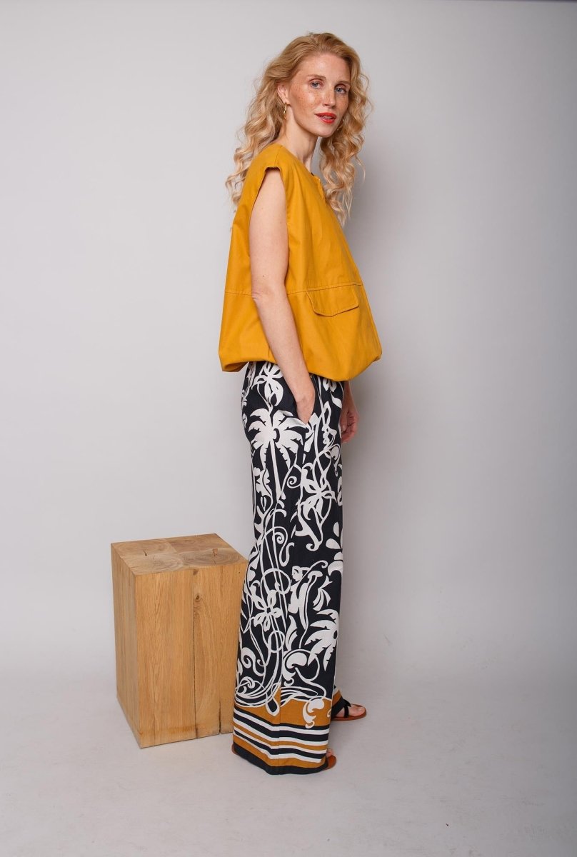 Emily Van Den Bergh Damenhose in der Farbe black white cognac