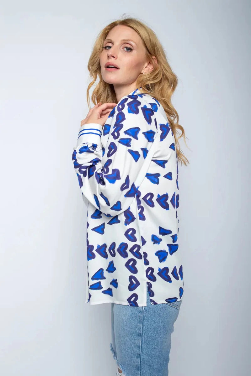 Emily Van Den Bergh Hemdbluse Navy Hearts