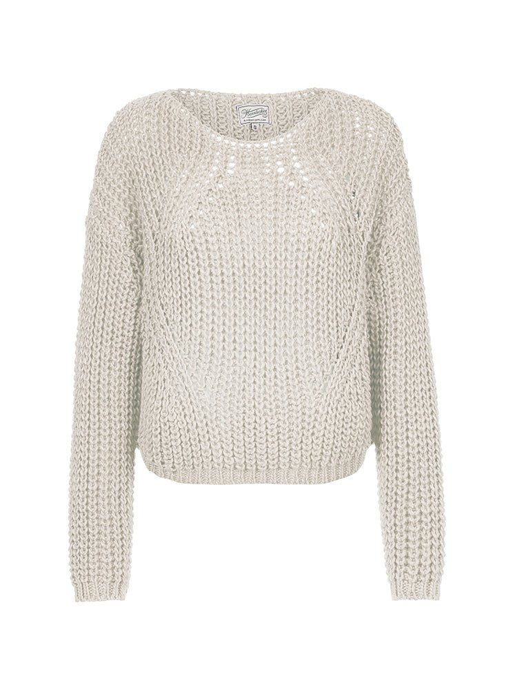 Herrlicher Coviny Strickpullover Wollmix in Offwhite