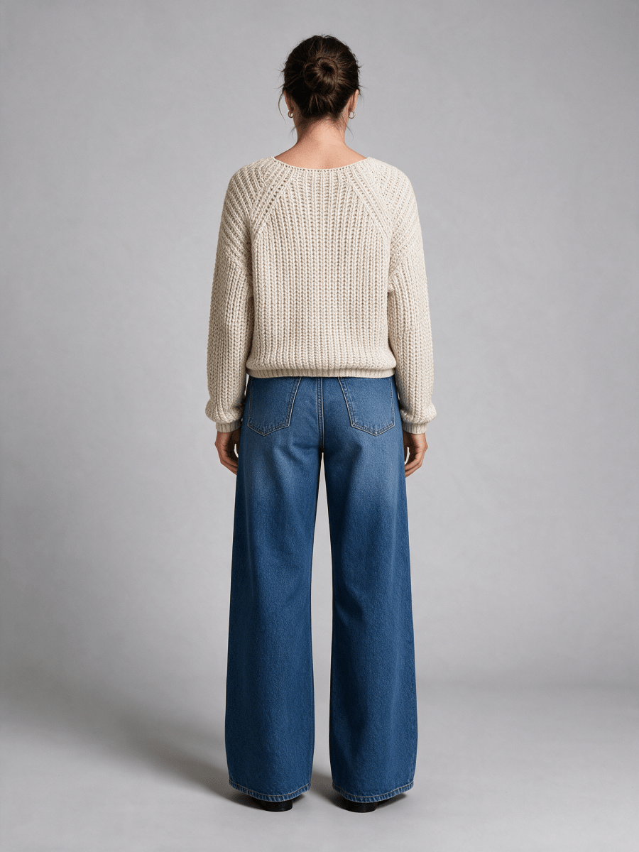 Herrlicher Coviny Strickpullover Wollmix in Offwhite
