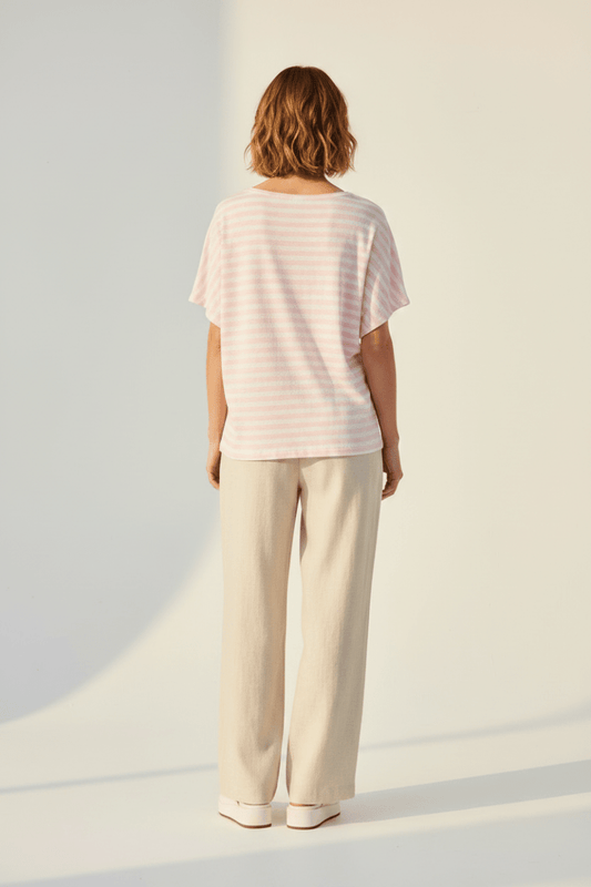Herrlicher Dolores Jersey Flame Striped Damenshirt in Rosa