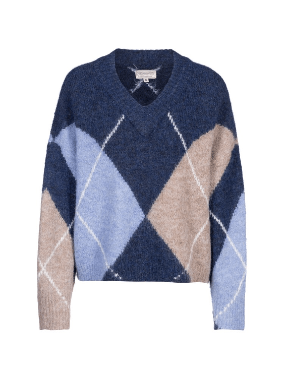 Herrlicher Floralin Knit Mohair Touch Pullover Marine – Mohair Strickpullover Damen