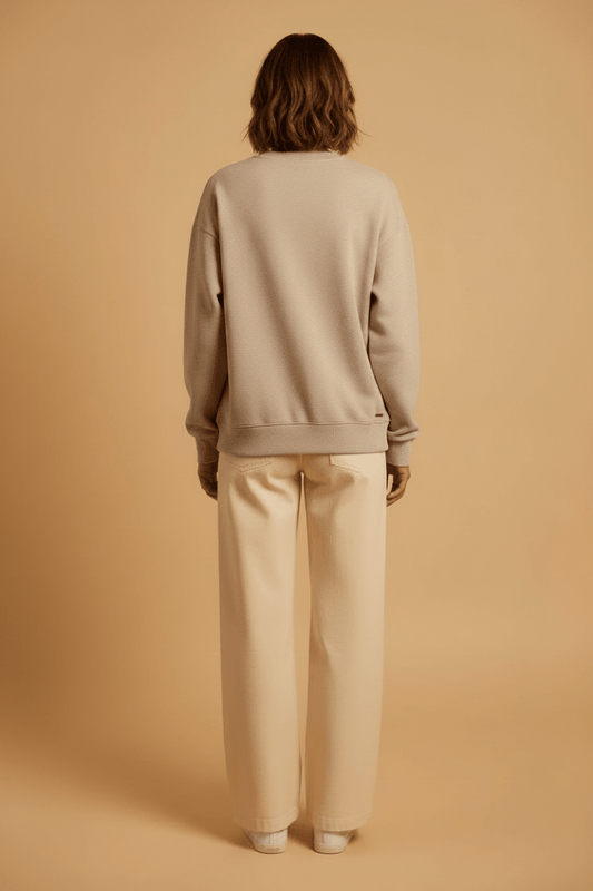 Herrlicher Heavenly Sweat Pullover Beige-Melange – Melange Sweatshirt Damen