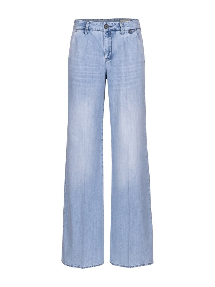 Herrlicher Lovely Flared Denim Light Hose für Damen in Blau