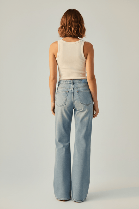 Herrlicher Lovely Flared Denim Light Hose für Damen in Blau