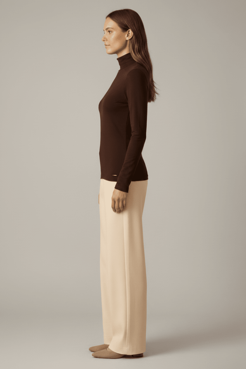 Herrlicher Tinsley Jersey Longsleeve Braun – Damen Langarmshirt