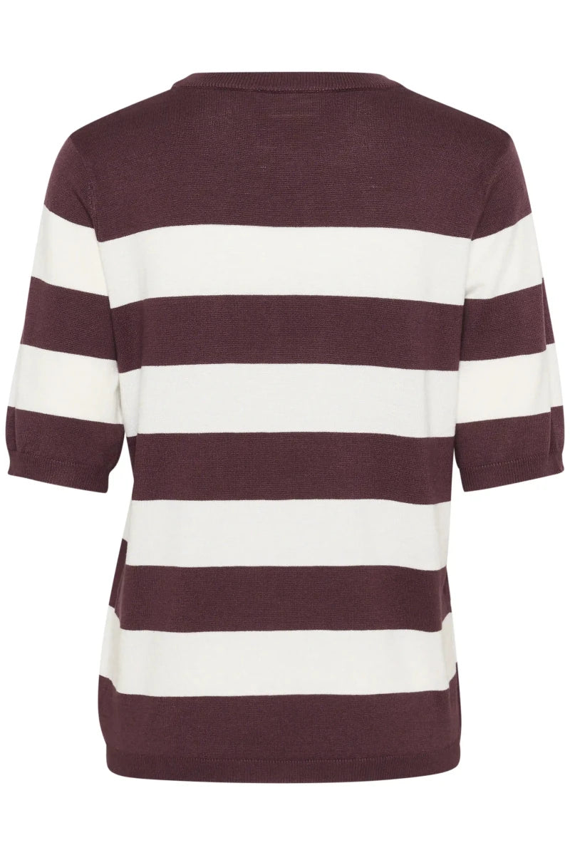 KAFFE Kurzarmpullover Kalizza in der Farbe Fudge/Chalk