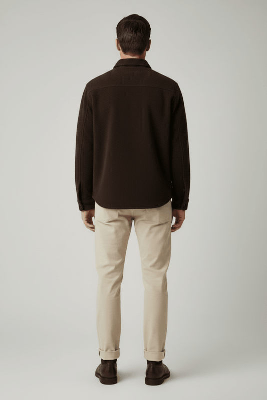 Les Deux Bouclé Overshirt Delicioso Braun – Herren Bouclé-Overshirt
