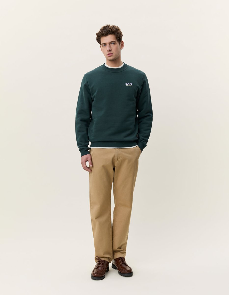 Les Deux Café Sweatshirt Regular in Grün für Herren