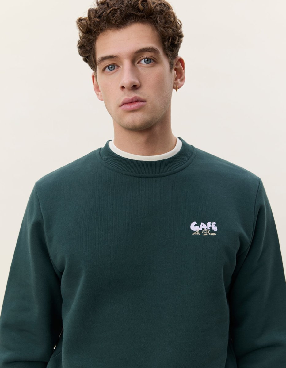 Les Deux Café Sweatshirt Regular in Grün für Herren