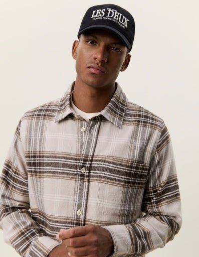Les Deux Check Overshirt Light Sand – Herren Overshirt