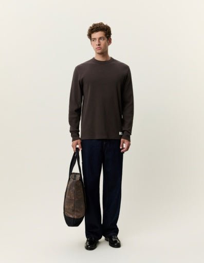 Les Deux Label Waffle LS T-Shirt Delicioso Brown – Herren Longsleeve