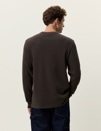 Les Deux Label Waffle LS T-Shirt Delicioso Brown – Herren Longsleeve