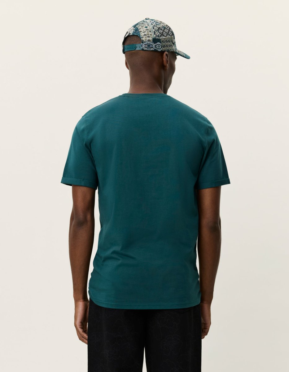 Les Deux Norregaard Contrast T-Shirt in der Farbe Sea Moss Green