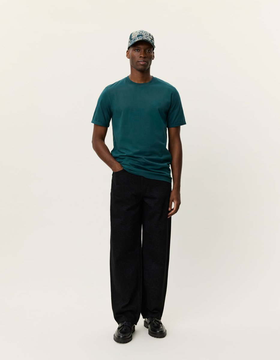 Les Deux Norregaard Contrast T-Shirt in der Farbe Sea Moss Green