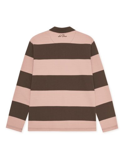 Les Deux Striped LS Polo Shirt Delicioso Brown – Herren Poloshirt