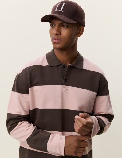 Les Deux Striped LS Polo Shirt Delicioso Brown – Herren Poloshirt