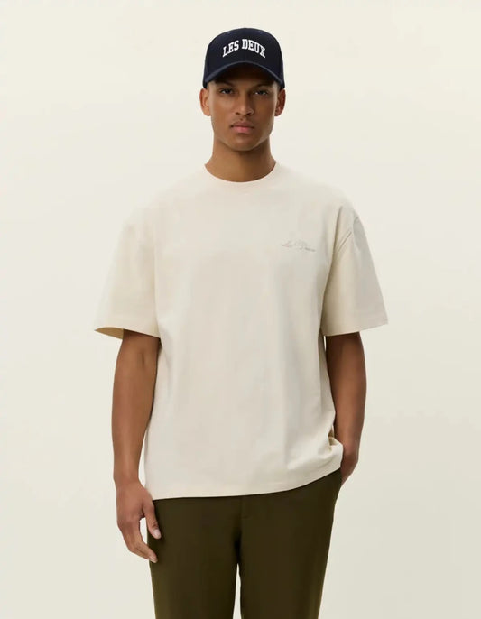 Les Deux T-Shirt Crew in der Farbe Ivory