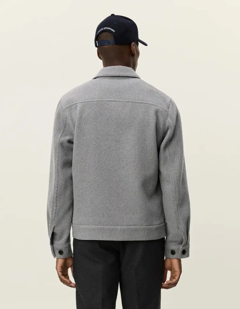 Les Deux Wolljacke Nash Twill in der Farbe Grey Melange