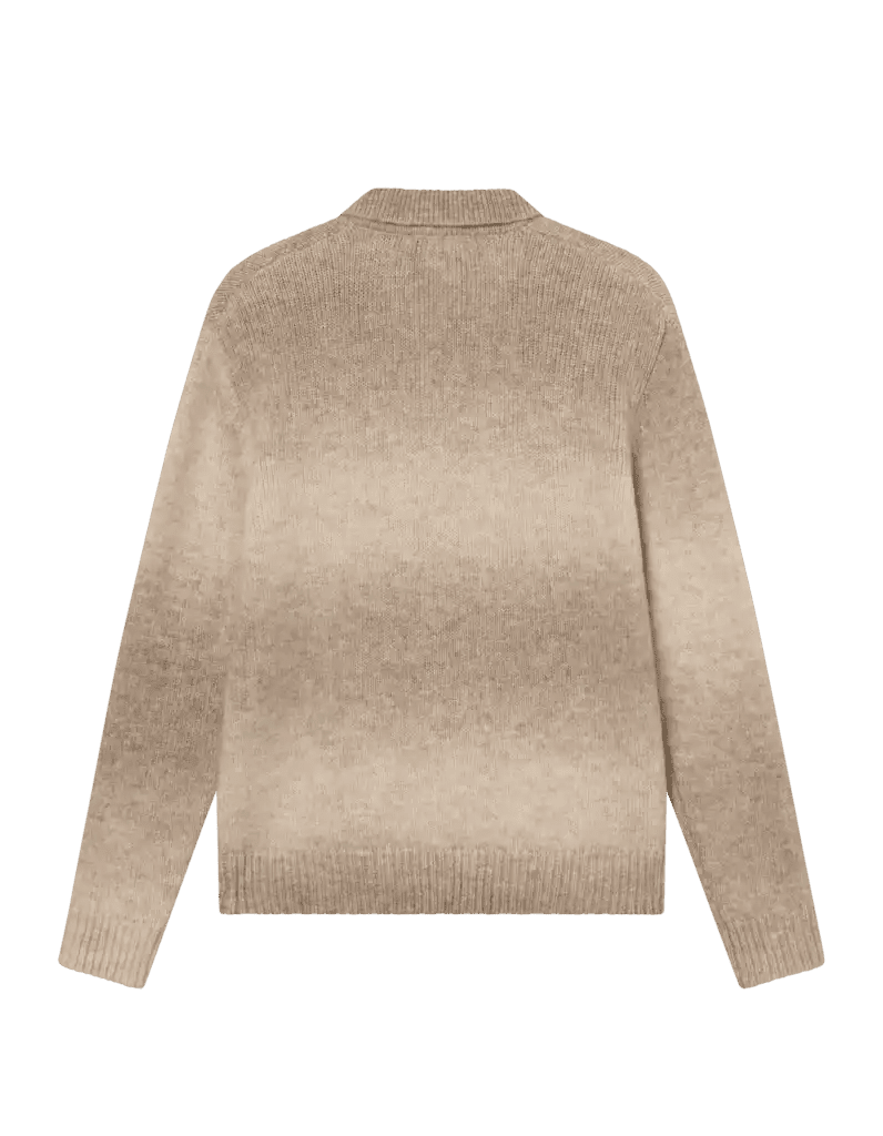Les Deux Zipper Cardigan Gannon Gradient - Prairie Sand