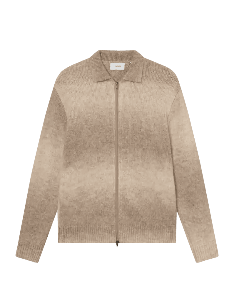 Les Deux Zipper Cardigan Gannon Gradient - Prairie Sand