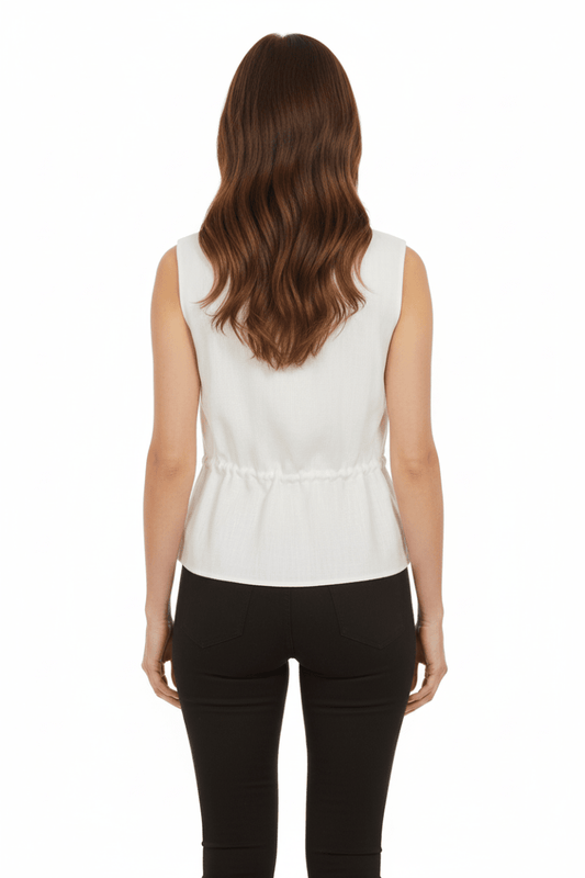 Mos Mosh MMLelo Ramie Vest in der Farbe Ecru