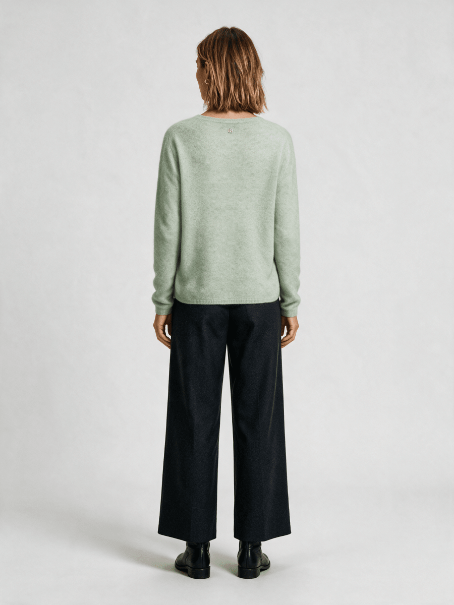 Mos Mosh MMMape Sophia V-Neck Knit in der Farbe Frosty Green