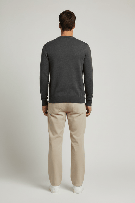 NN. 07 Pullover Ted in der Farbe Dunkelgrau Meliert