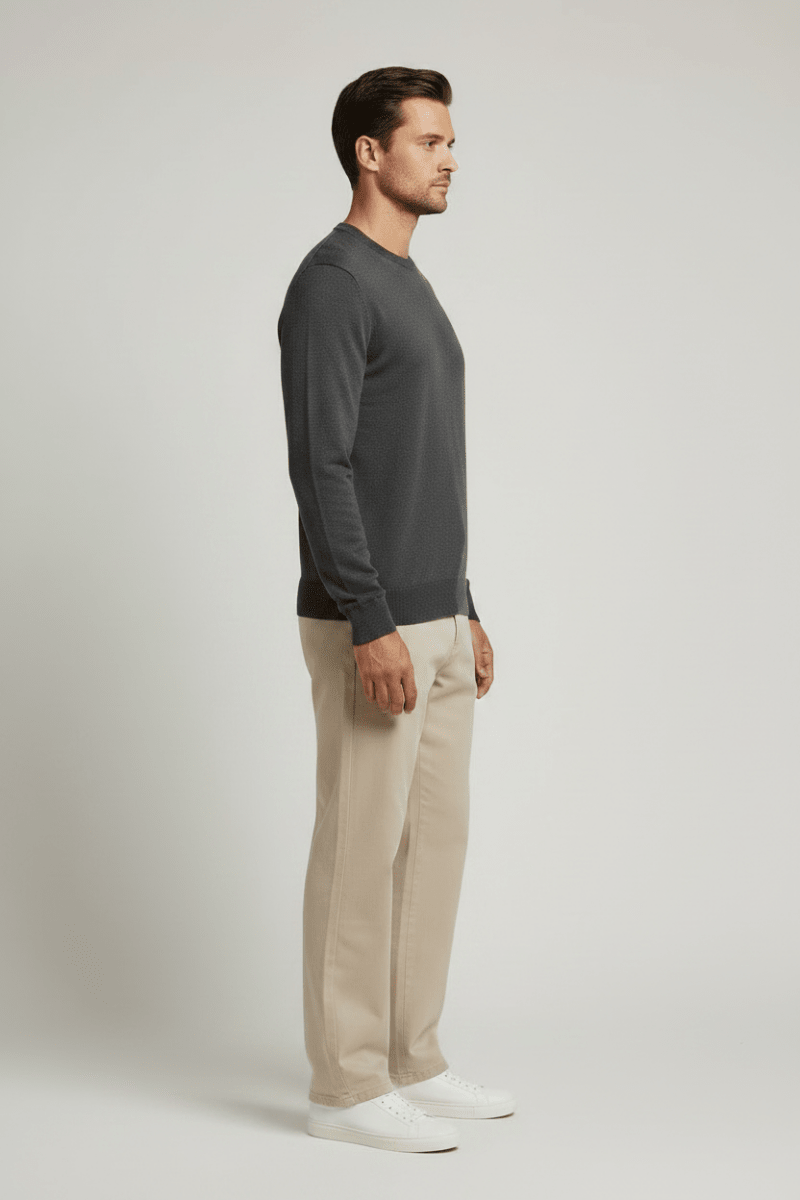 NN. 07 Pullover Ted in der Farbe Dunkelgrau Meliert