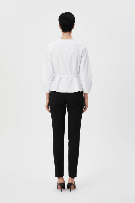 Rich Royal Balloon Cotton Blouse in der Farbe Weiss