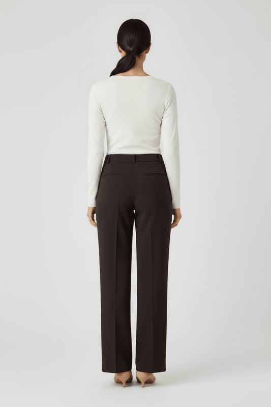Rich & Royal Cropped Straight Hose in Chocolate Torte
