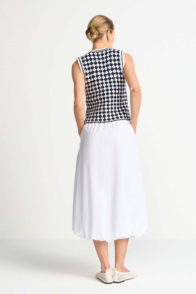 RICHROYAL Damen Baumwollrock im Balloon - Fit in white