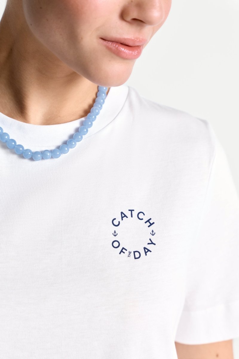 Rich & Royal Easy Fit T-Shirt Sardines Print in der Farbe White