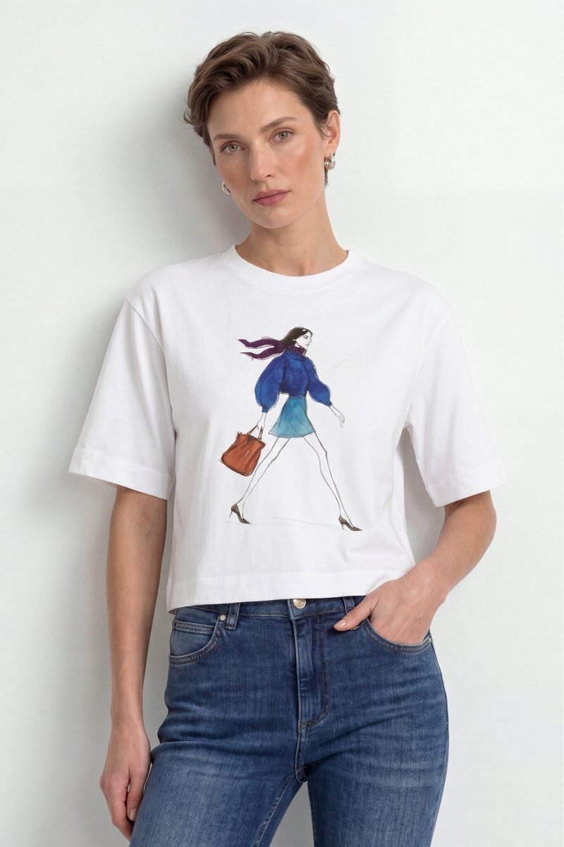 Rich & Royal Gentle Fit T-Shirt mit Print in White