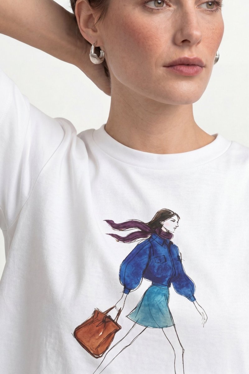 Rich & Royal Gentle Fit T-Shirt mit Print in White