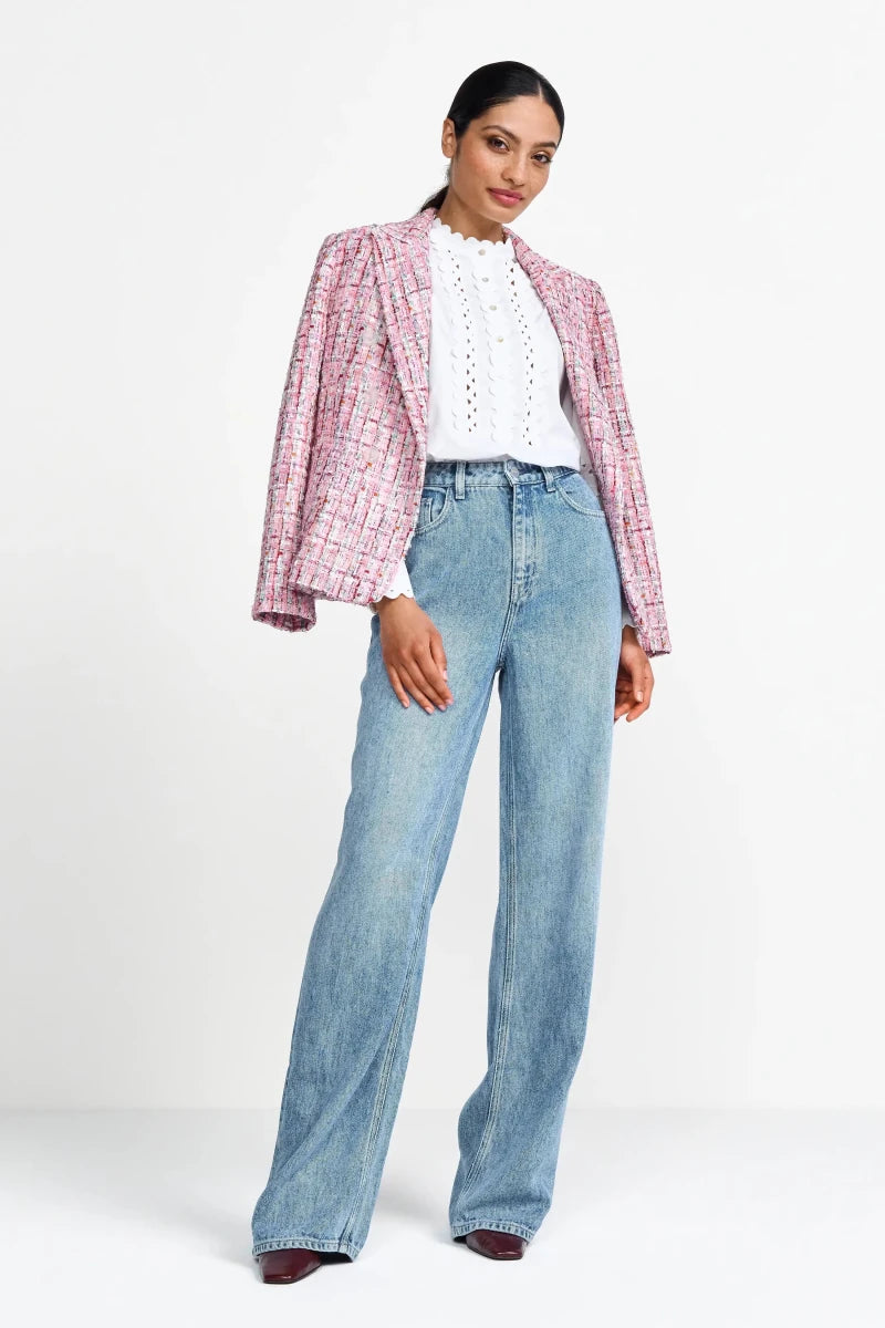 Rich & Royal Jeans mit weitem Bein Denim Blue