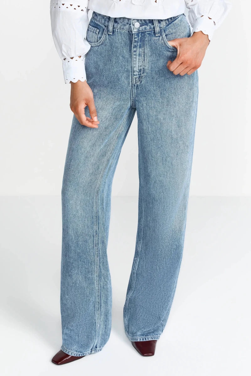 Rich & Royal Jeans mit weitem Bein Denim Blue