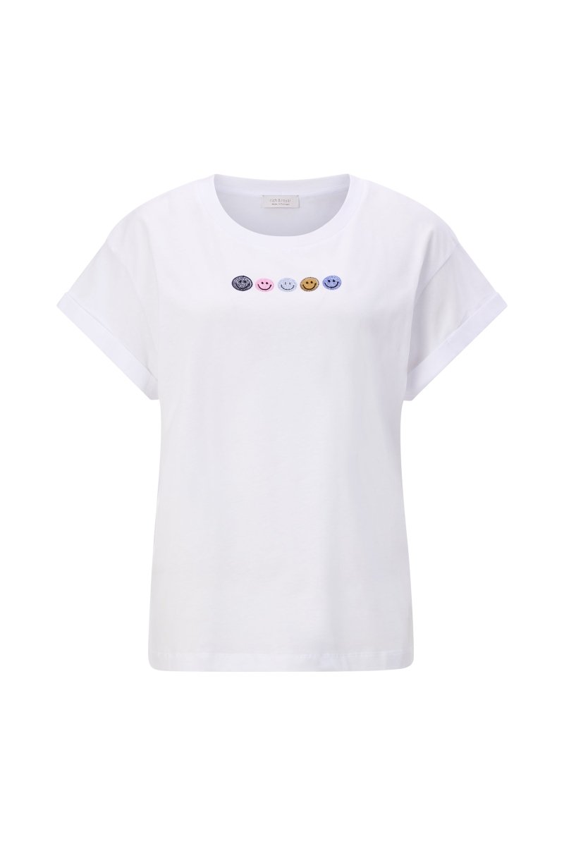 Rich & Royal Queens Boyfriend Sparkle Organic Shirt in der Farbe white