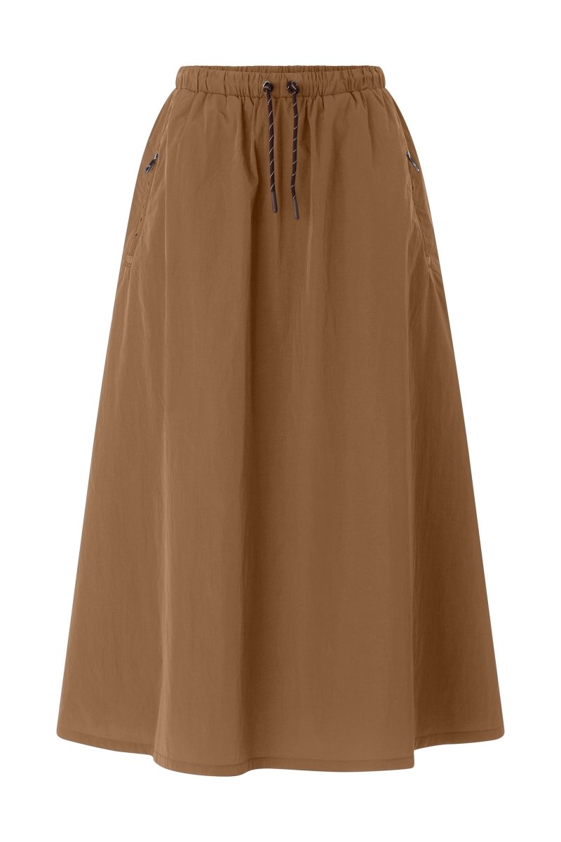 Rich & Royal Queens Midi Skirt with Details in der Farbe cinnamon