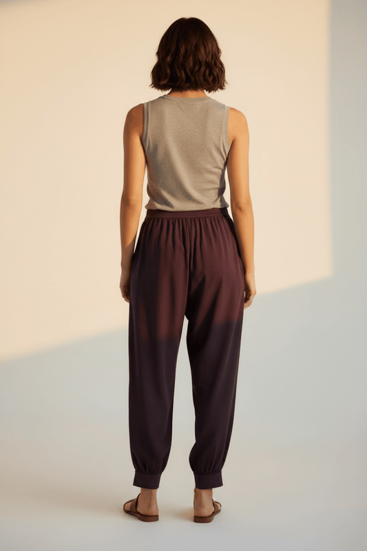 Rich & Royal Satin Bazar Pants Damen – Elegante Satinhose in Mulberry
